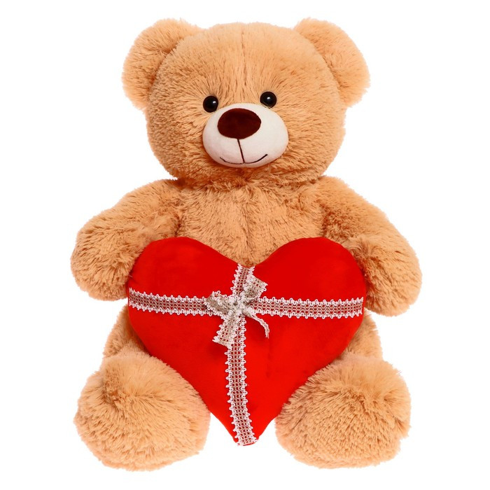 Мягкая игрушка «Медведь Мартин с сердцем», 65 см, цвет коричневый - фото 1 - id-p208226169