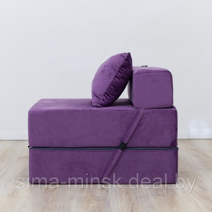 Бескаркасное кресло-кровать «Эссен», велюр, цвет фиолетовый - фото 2 - id-p208226660