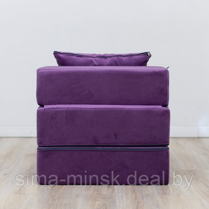Бескаркасное кресло-кровать «Эссен», велюр, цвет фиолетовый - фото 3 - id-p208226660