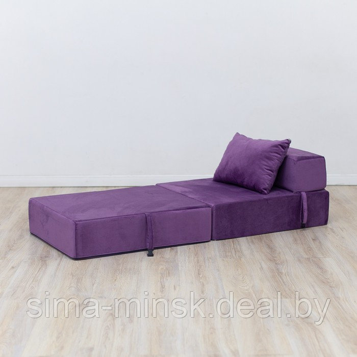 Бескаркасное кресло-кровать «Эссен», велюр, цвет фиолетовый - фото 4 - id-p208226660