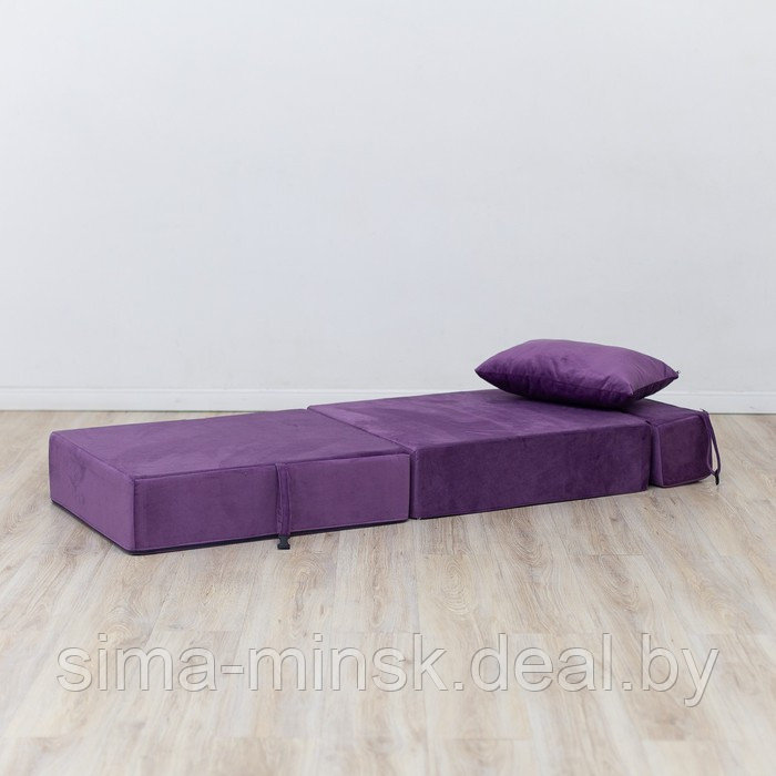 Бескаркасное кресло-кровать «Эссен», велюр, цвет фиолетовый - фото 5 - id-p208226660