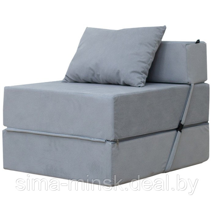 Бескаркасное кресло-кровать «Эссен», велюр, цвет серый - фото 1 - id-p208226661
