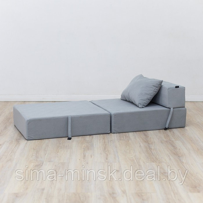 Бескаркасное кресло-кровать «Эссен», велюр, цвет серый - фото 4 - id-p208226661