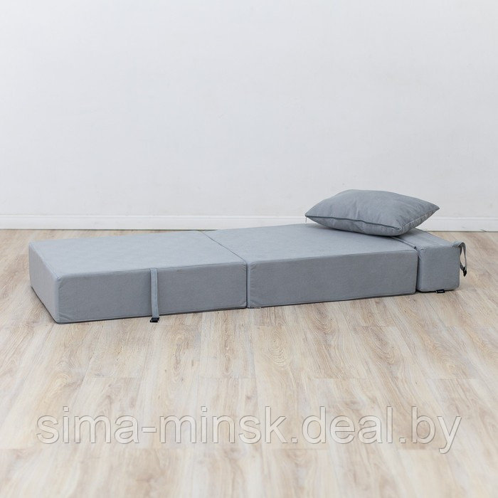 Бескаркасное кресло-кровать «Эссен», велюр, цвет серый - фото 5 - id-p208226661