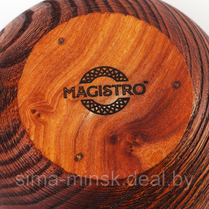 Набор деревянных тарелок из натурального вяза Magistro, 3 шт: 15×6,3, 12,5×6,1, 10,5×5,9 см, цвет коричневый - фото 5 - id-p208228383