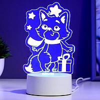 Светильник "Кот с подарком" LED RGB от сети