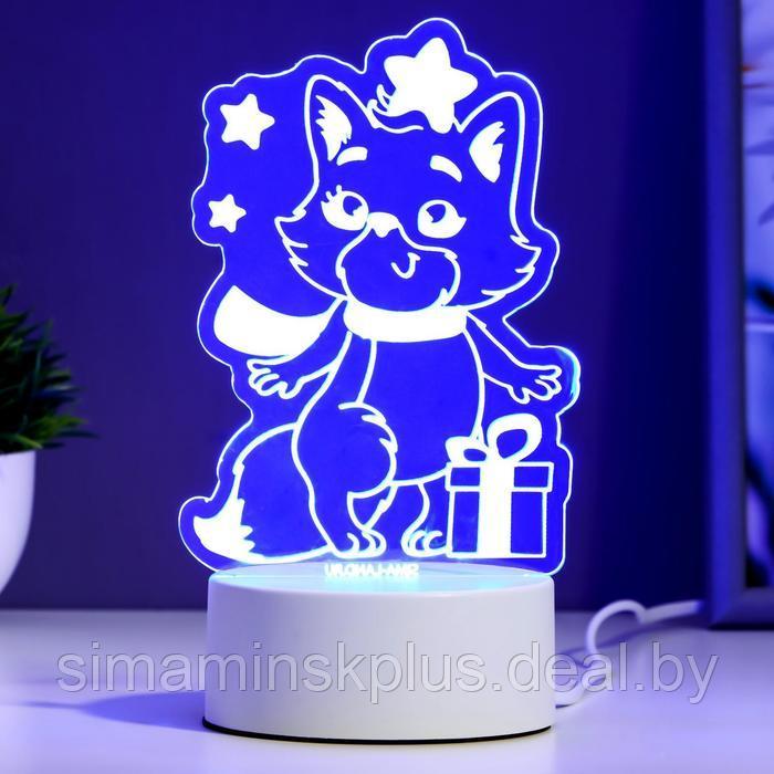 Светильник "Кот с подарком" LED RGB от сети - фото 1 - id-p208228586