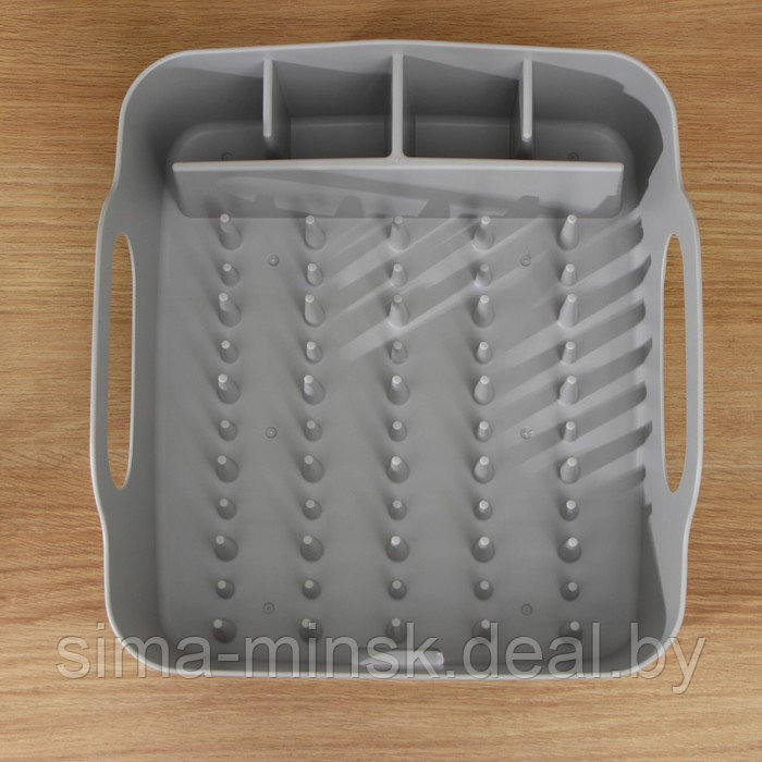 Сушилка для посуды «ИЗЛИ», 37×33×18 см, цвет смоки - фото 3 - id-p208227409