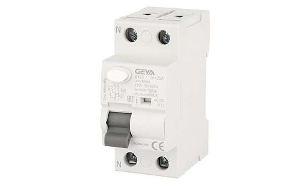 УЗО GYL9-2P-25A-30mA, 2P, 25A, 6 kA, 30mA, тип AC, 2M - фото 1 - id-p208230514