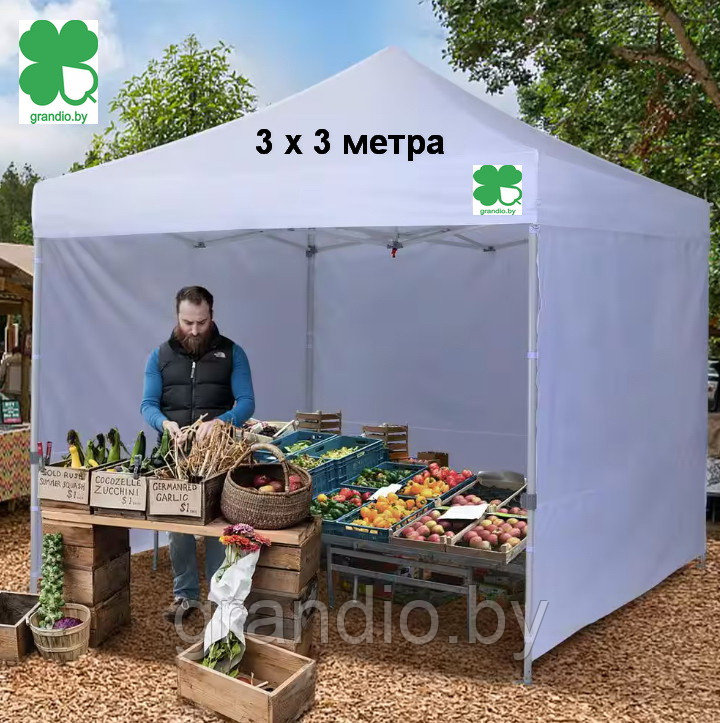 Торговая палатка 3*3 складной стальной каркас Pop up (крыша и стенки ткань Оксфорд) - фото 3 - id-p102080283