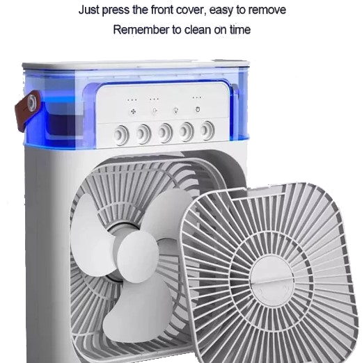 Мини кондиционер, вентилятор настольный, Air Cooler Fan c LED подсветкой, 3 скорости, увлажнитель, ночник - фото 4 - id-p208235342