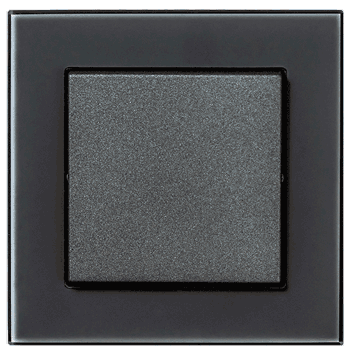 Выключатель беспроводной PG-212 (универсальный стеклянный) черный - фото 1 - id-p208236454