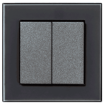 Выключатель беспроводной PG-412 (универсальный стеклянный) черный - фото 1 - id-p208236455