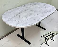 Стол обеденный на металлокаркасе серии "Н" из постформинга, массива дуба или ЛДСП с выбором размера и цвета