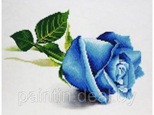 Алмазная мозаика "Синяя роза" на подрамнике - фото 1 - id-p208248604
