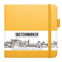 Скетчбук "Sketchmarker", 12x12 см, 140 г/м2, 80 листов, желтый