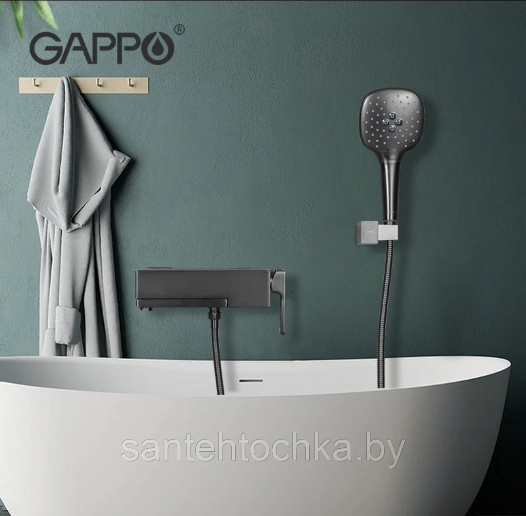 Смеситель для ванны Gappo G3217-9 оружейная сталь - фото 1 - id-p186300671