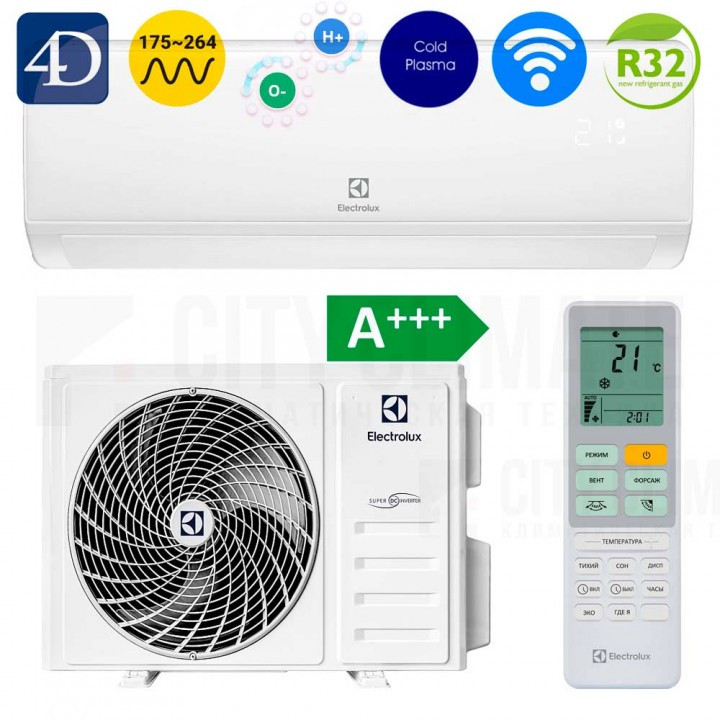 Инверторный Кондиционер Electrolux EACS/I-09HEL/N8 (до 30кв.м) Wi-Fi(опция)