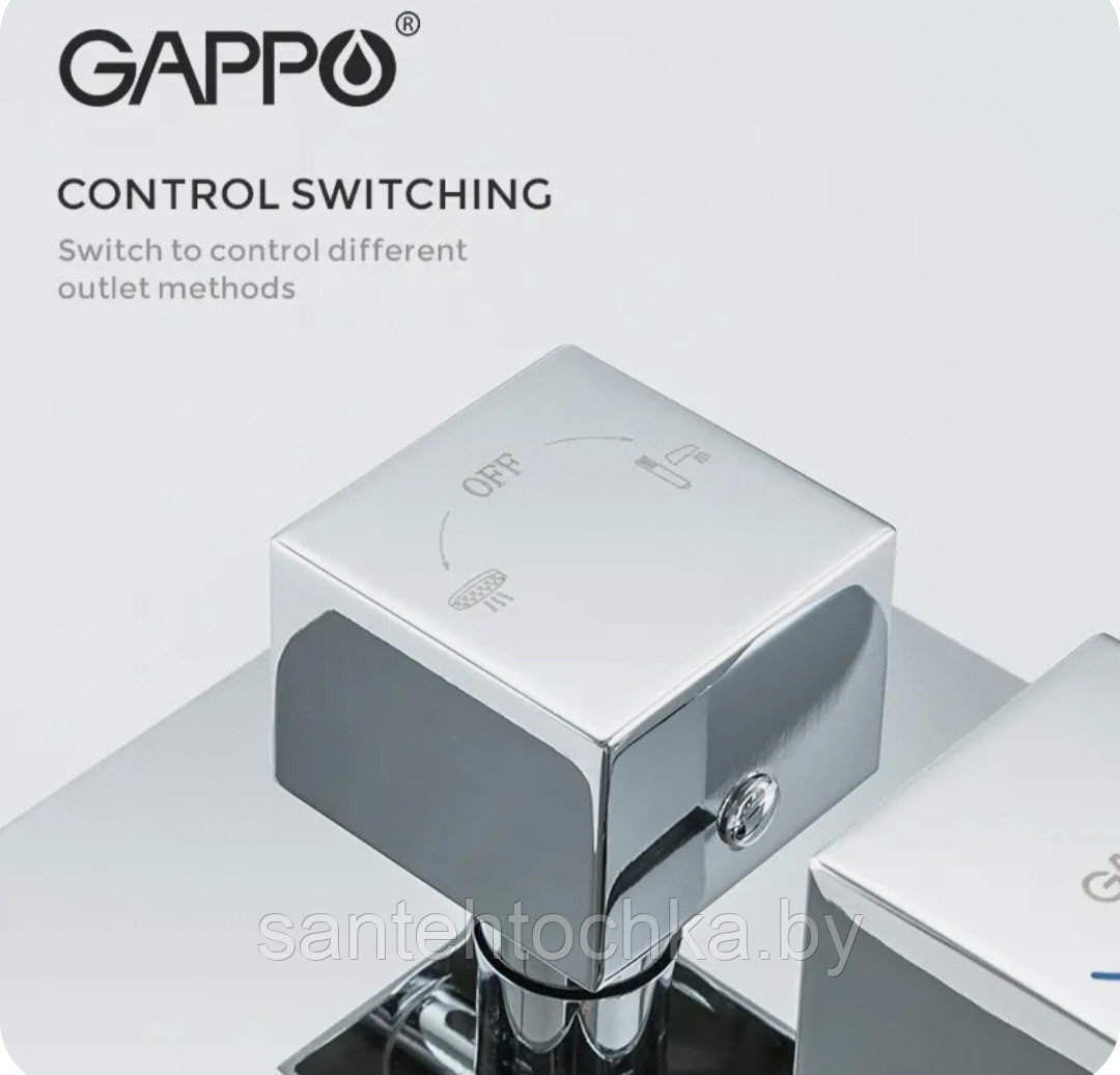Встраиваемая душевая система GAPPO G7107-40 с термостатом - фото 4 - id-p208263815