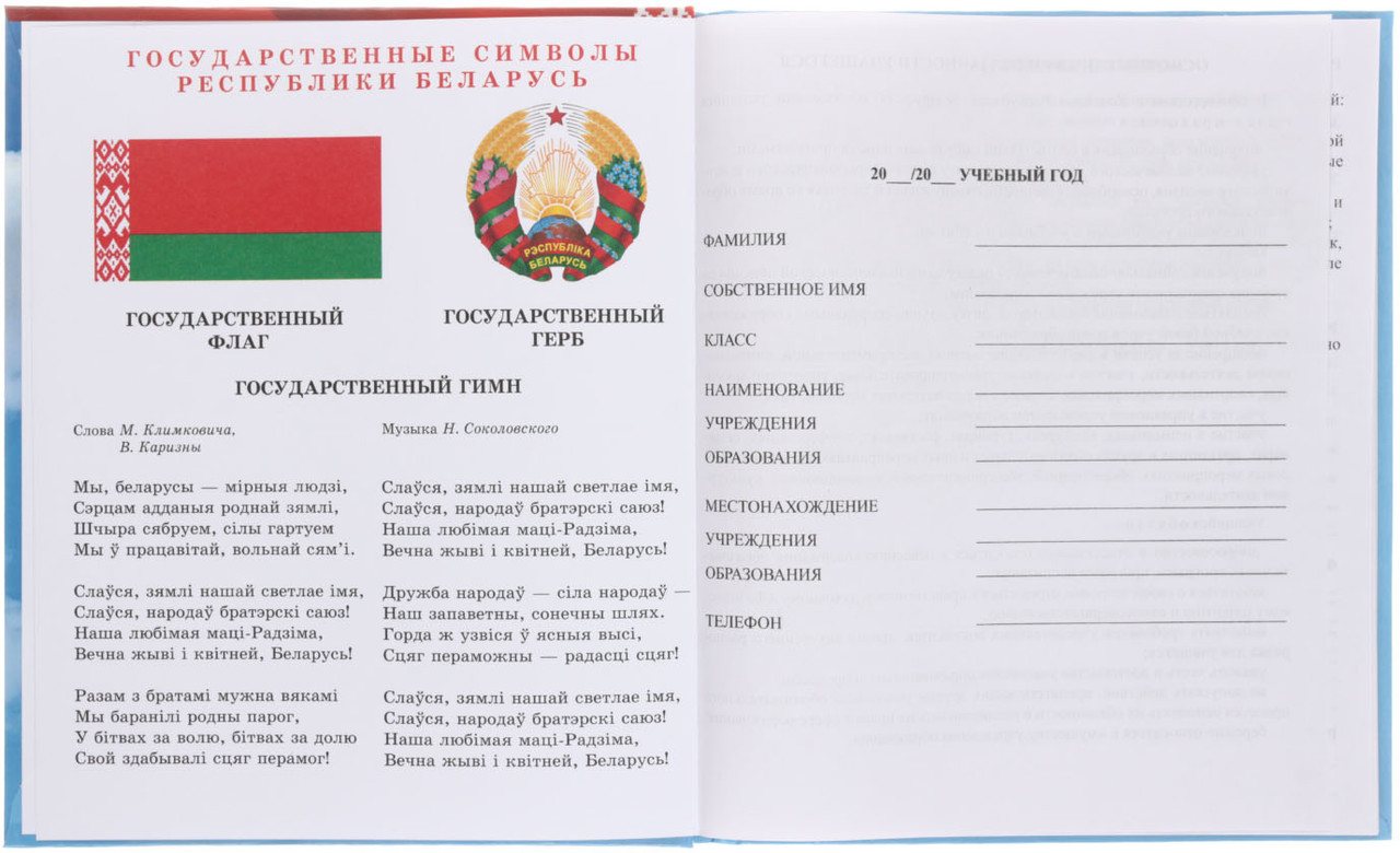 Дневник школьный «Брестская Типография» 44 л., для 3-4 классов (на русском языке), «вид 1 - для мальчика» - фото 2 - id-p208269564