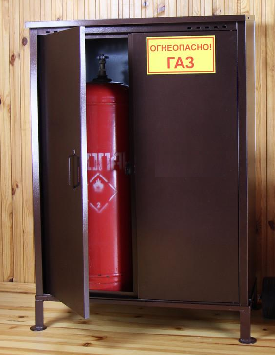 Шкаф оцинкованный на два газовых баллона по 50л (коричневый) - фото 2 - id-p123236089