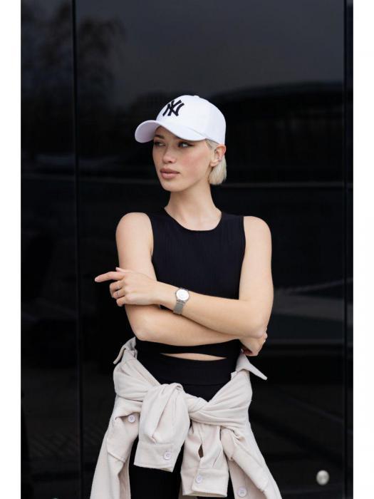 Кепка женская летняя белая стильная бейсболка головной убор с принтом New York - фото 6 - id-p208270439