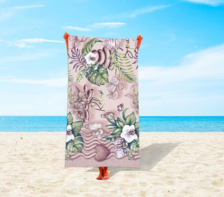 Пляжное вафельное полотенце " Релакс"