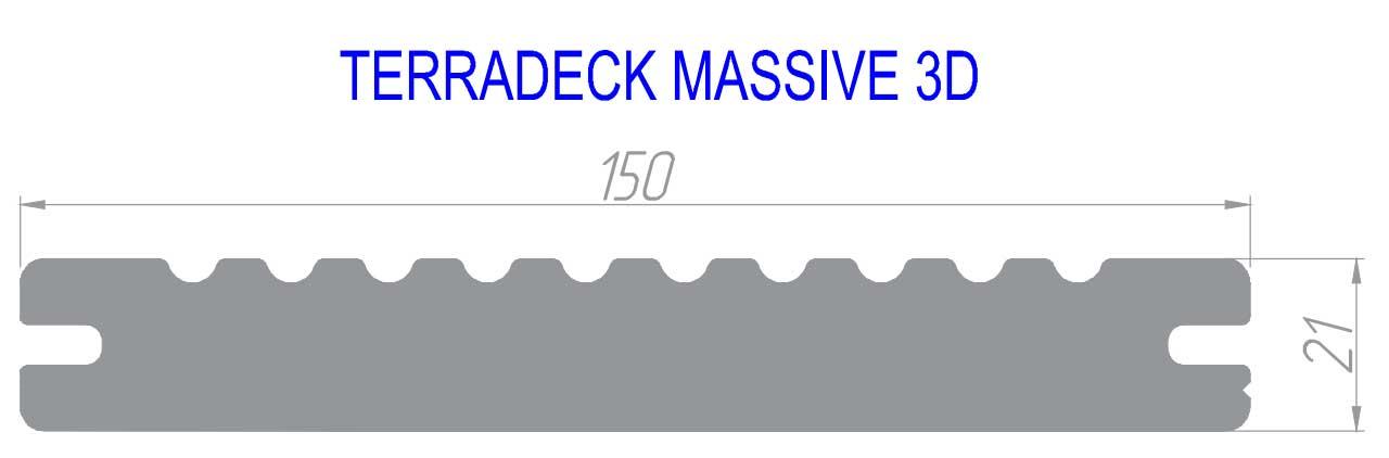 Террасная доска дпк полнотелая MASSIVE 3D Светло-коричневый - фото 3 - id-p208149162