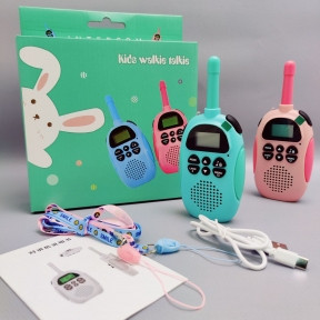 Комплект детских раций Kids walkie talkie (2 шт, радиус действия 3 км) Розовый, мятный