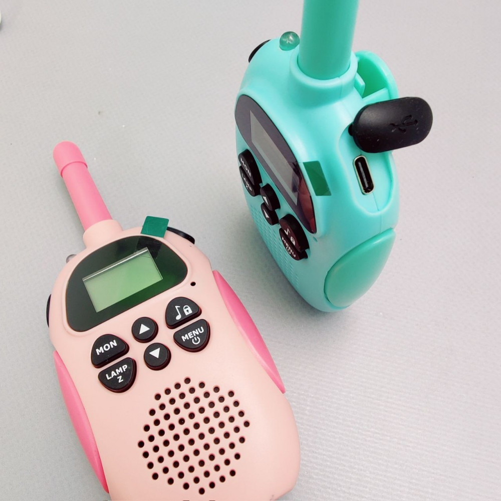 Комплект детских раций Kids walkie talkie (2 шт, радиус действия 3 км) Розовый, мятный - фото 9 - id-p208275764