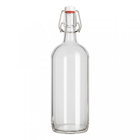 Бутылка под бугельную пробку Бомба, 1 л. (прозрачная, без пробки) - фото 1 - id-p208289790