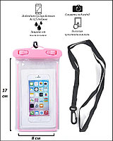 Водонепроницаемый чехол для смартфона со шнурком (розовый)