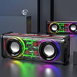 Портативная Bluetooth колонка с RGB подсветкой с двойным звуком V8, фото 6