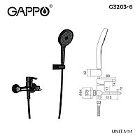 Смеситель для ванны Gappo G3203-6 черныйхром