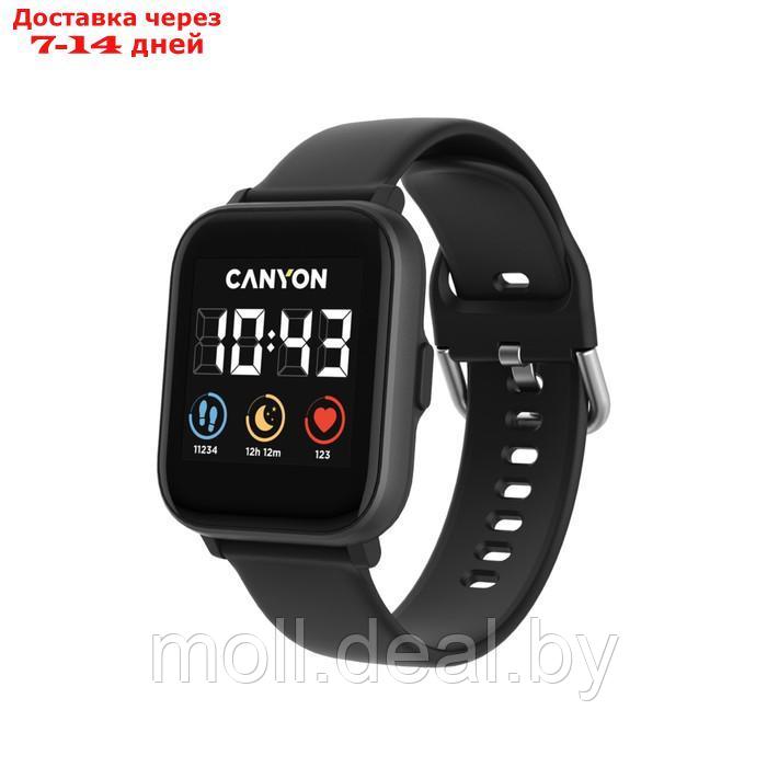 Смарт-часы Canyon SW-74, 1.3'', LCD, сенсор, уведомления, спорт, до 20 дней, IP67, черные - фото 1 - id-p208276441