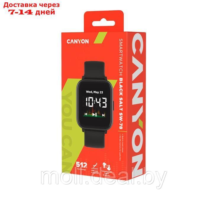 Смарт-часы Canyon SW-74, 1.3'', LCD, сенсор, уведомления, спорт, до 20 дней, IP67, черные - фото 4 - id-p208276441