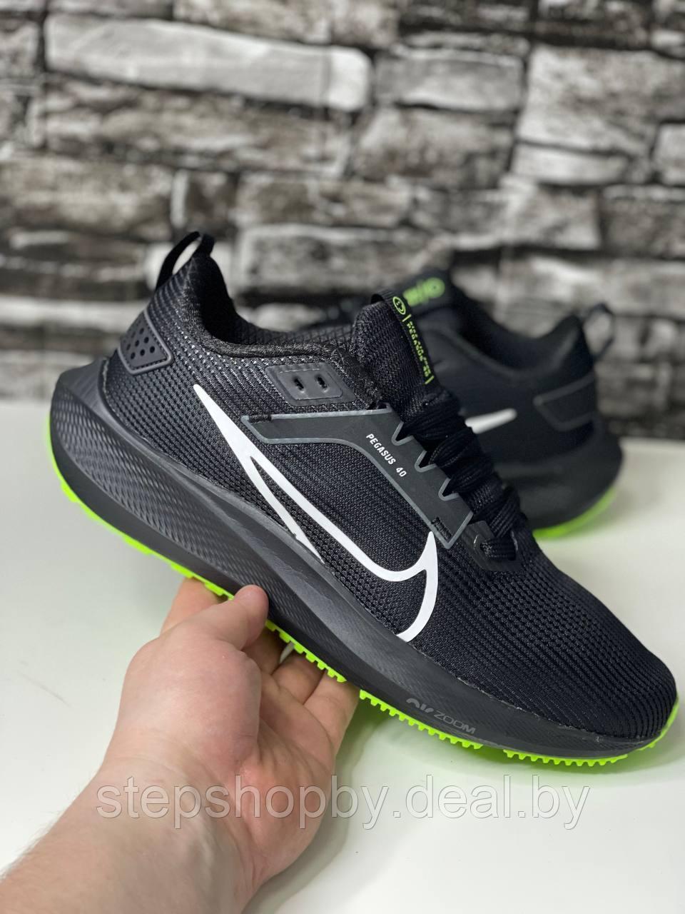 Кроссовки Nike Air Zoom Pegasus 40 black/green - фото 2 - id-p208305340