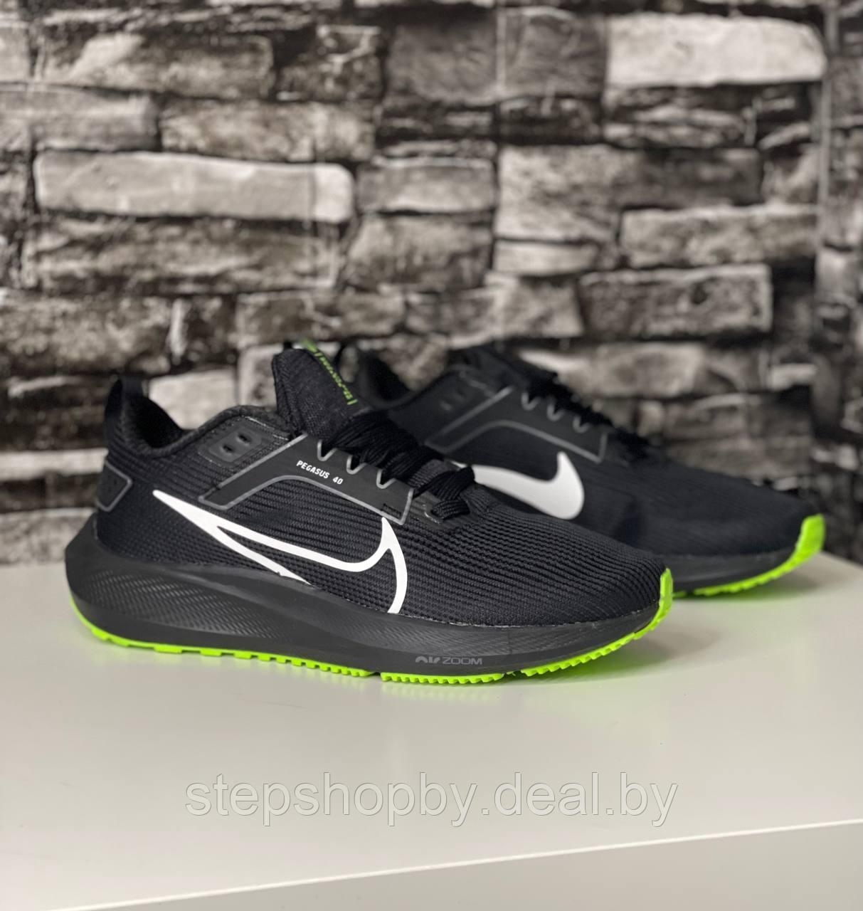 Кроссовки Nike Air Zoom Pegasus 40 black/green - фото 1 - id-p208305340