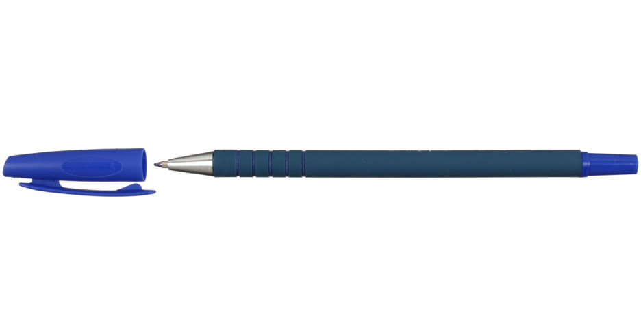 Ручка шариковая одноразовая Rubbi корпус серый, стержень синий