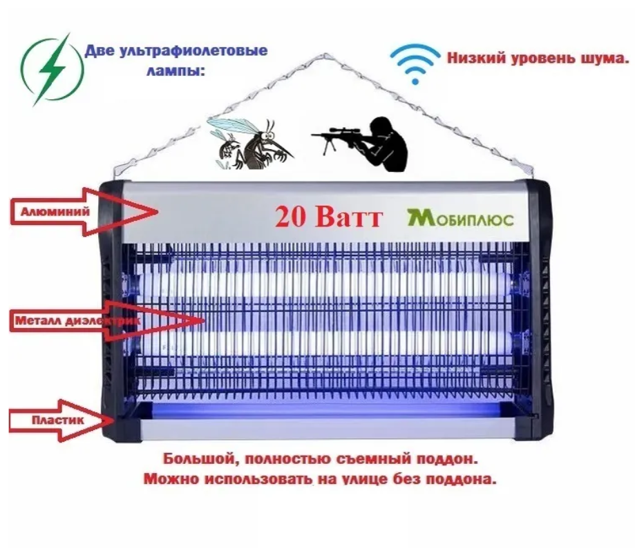 Лампа- ловушка для уничтожения комаров и других насекомых Kill Pest BK-L16 - фото 5 - id-p208307645