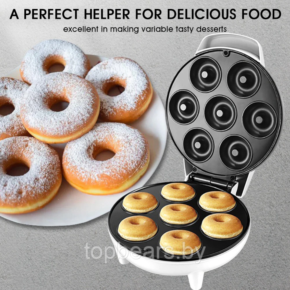Аппарат для выпечки мини-пончиков Donut Maker KC-TTQ-1 на 7 форм, 1200W - фото 3 - id-p208309778