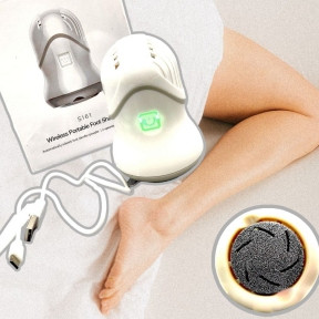 Аппарат по уходу за кожей стоп Wireless Portable Foot Sharpener S161 (2 режима работы, 3 насадки) / Пемза