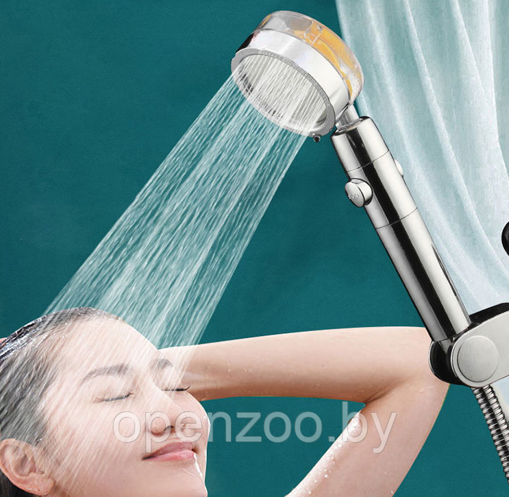 Насадка для душа 3-х режимная водосберегающая TURBOCHARGED WATER SAVING SHOWER (съемный фильтр, режим - фото 7 - id-p208310654