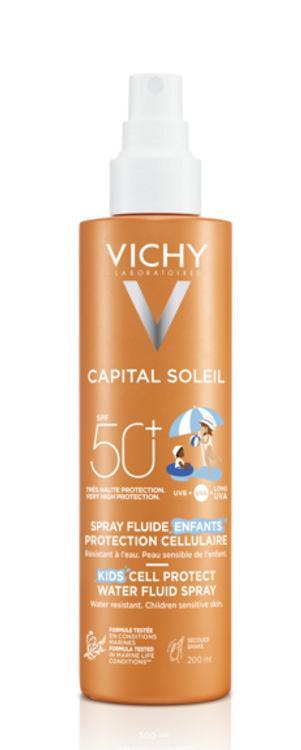 Солнцезащитный водостойкий спрей-флюид Vichy Виши Capital Soleil для чувствительной кожи детей SPF 50+, 200 мл - фото 1 - id-p208314145