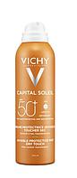 Солнцезащитный спрей-вуаль для тела Vichy Виши Capital Soleil легкий увлажняющий SPF 50, 200 мл