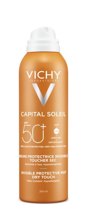 Солнцезащитный спрей-вуаль для тела Vichy Виши Capital Soleil легкий увлажняющий SPF 50, 200 мл - фото 1 - id-p208314146