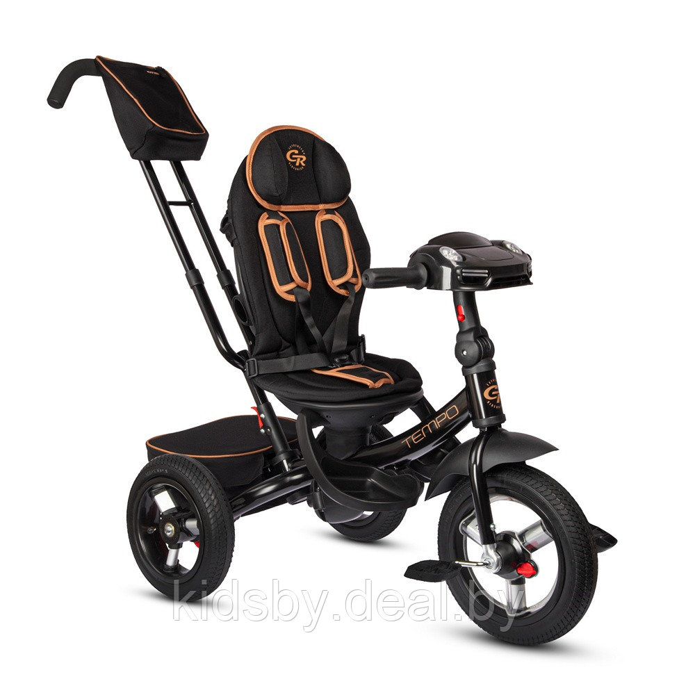 Детский трехколесный велосипед City-Ride Tempo CR-B3-11EB (черный) Складной руль, поворот.сиденье, фара - фото 6 - id-p208315354