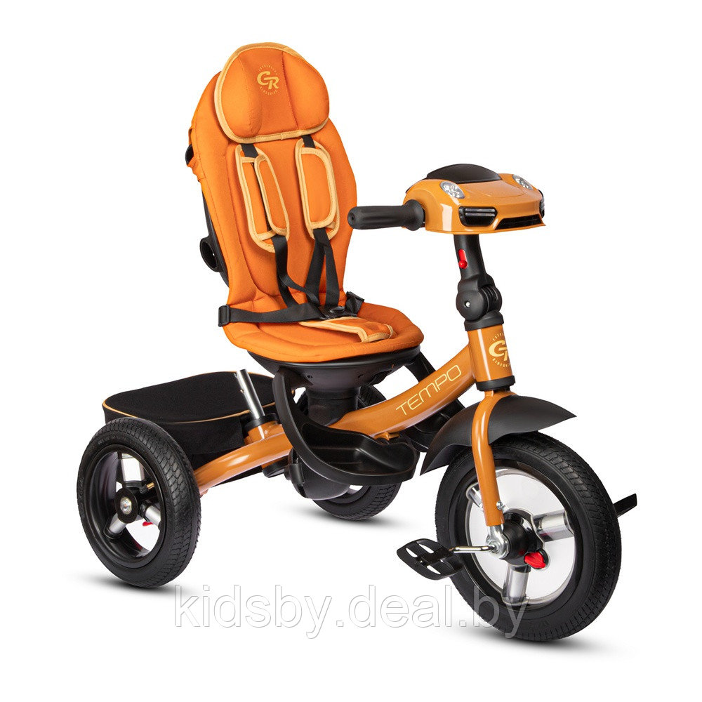 Детский трехколесный велосипед City-Ride Tempo CR-B3-11BK (оранжевый) Складной руль, поворот.сиденье, фара - фото 4 - id-p208315355