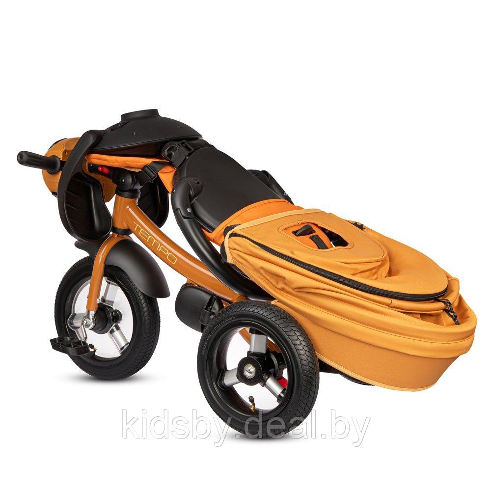 Детский трехколесный велосипед City-Ride Tempo CR-B3-11BK (оранжевый) Складной руль, поворот.сиденье, фара - фото 6 - id-p208315355