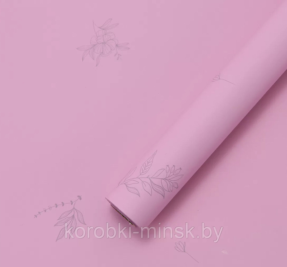 Пленка матовая "Эстетика" 58см*10м, 65 мкр. Розовый фламинго